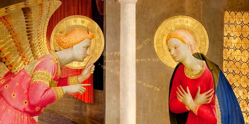 Beato Angelico, Annunciazione, particolare, circa 1430, Museo Diocesano di Cortona