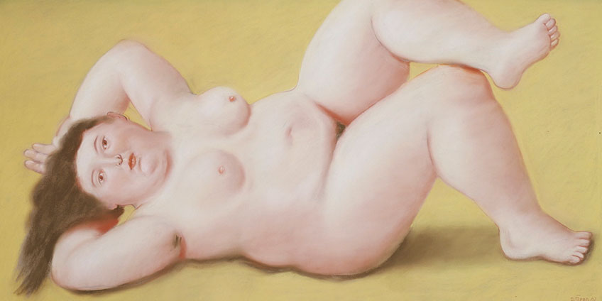 Fernando-Botero,-Woman-on-a-Beach,-2002-Pastello-su-tela.jpg
