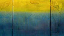 Erio Carnevali, Icona 4, pittura e polvere d'oro su legno, 2009, cm. 60 x 120