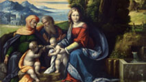 Benvenuto-Tisi-detto-il-Garofalo-Sacra-Famiglia con i santi Giovannino e Elisabetta, 1522 ca, Olio su tela cm 139x159, Padova Musei Civici, Museo d’Arte Medievale e Moderna
