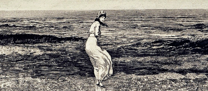 In riva al mare da Intermezzi Opus IV 1881 acquaforte e acquatinta, particolare