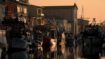 Tramonto sul porto canale di Cesenatico
