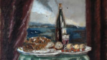 De Pisis - Natura morta con paesaggio del 1928-29 - Olio su tela &nbsp;- Collezione privata