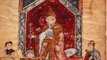 Miniatura del codice originale della Vita Mathildis di Donizone di Canossa (sec. XII). Biblioteca Vaticana, Roma