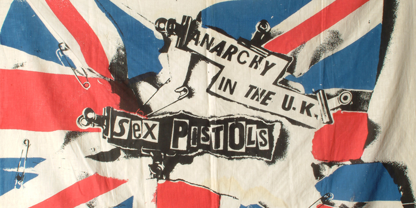 Jamie Reid, Anarchy in the UK Muslin Flag, 1976