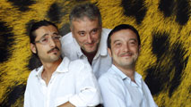 Daniele Gaglianone (al centro) con i protagonisti Pietro Casella e Francesco Lattarulo