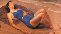 Luciano Ricchetti, <em>Donne che prendono il sole sulla riva del Po</em>, 1941