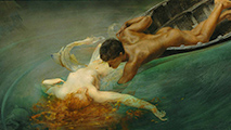 Giulio Aristide Sartorio, La Sirena, 1893, olio su tela applicata su tavola. Torino, GAM