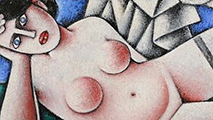 Donna nuda con straccio 1990