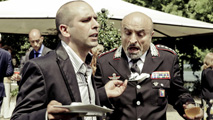 Checco Zalone e Ivano Marescotti in una scena del film